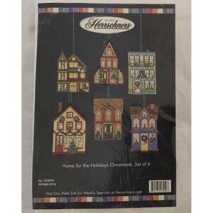 NIP Herrschners Home for the‎ Holidays Ornaments 570010 Cross Stitch